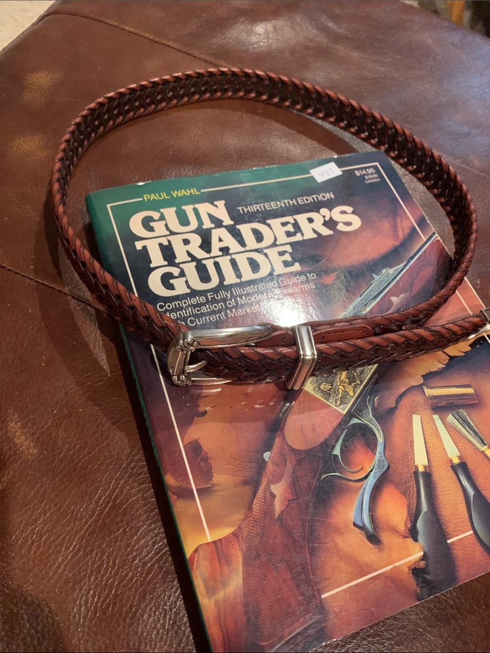 Women’s Braided Leather Belt - Brown Size Medium